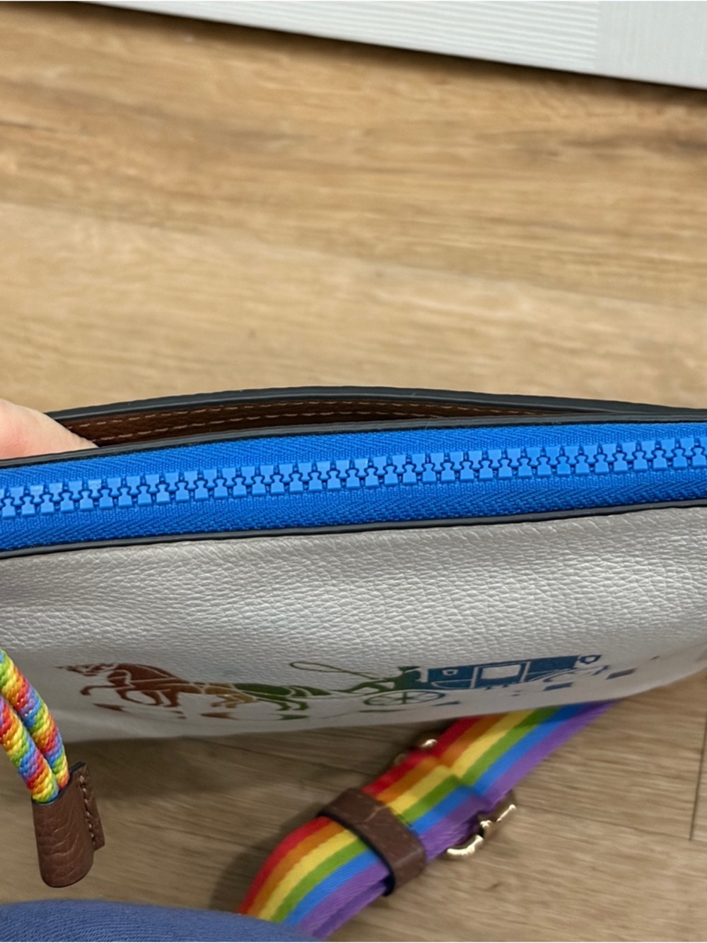 COACH Pride Cream Crossbody with Rainbow Horse & Carriage Logo - Picture 11 of 14